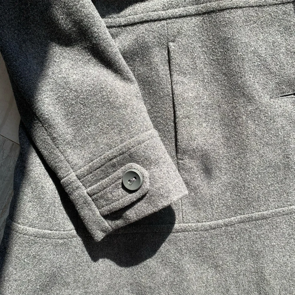 Kenneth Cole Wool Classy Button Down Dress Pea Coat Single Breasted Gray 12 - Picture 12 of 16